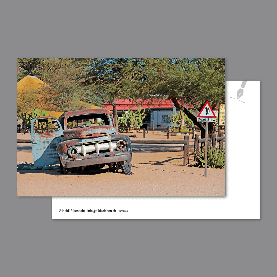 Postkarte Solitaire Autofriedhof