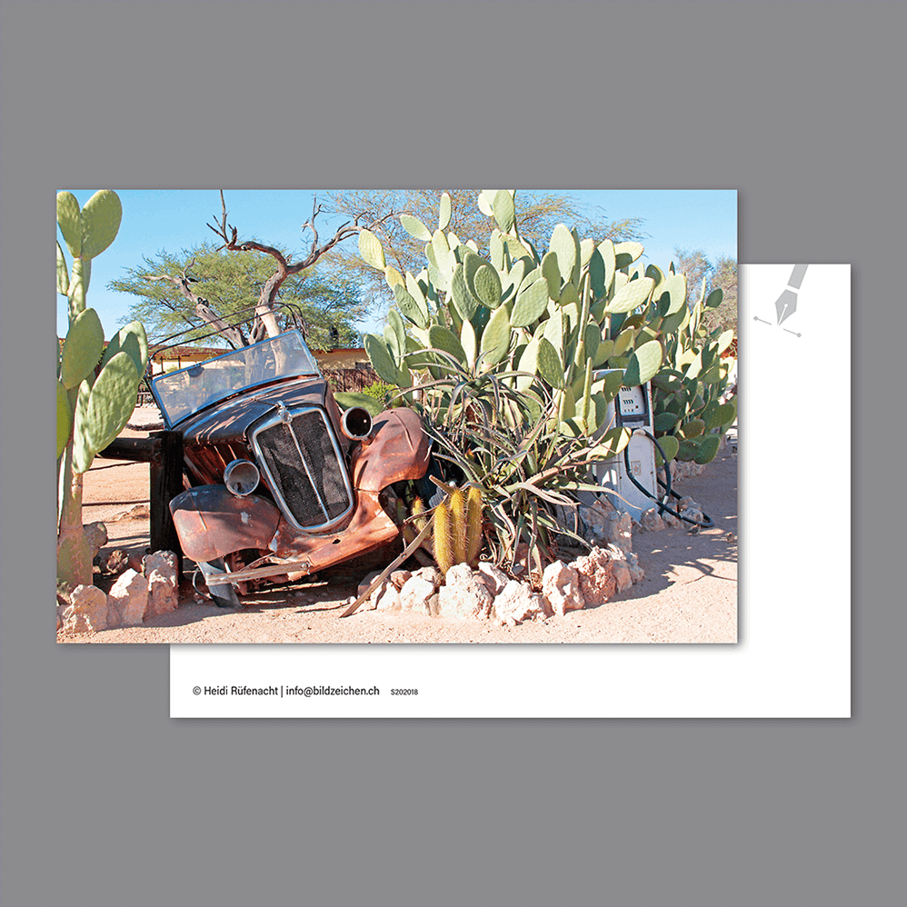 Postkarte Solitaire Autofriedhof